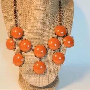 J. Crew Pumpkin Orange Bubble Statement Necklace